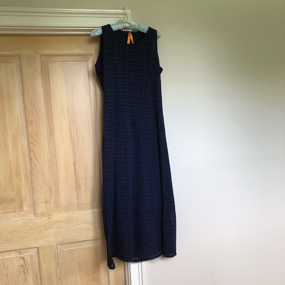 Navy Stretch Lace Maxi Dress, Size 8,10, Sleeveles - Picture 4 of 13